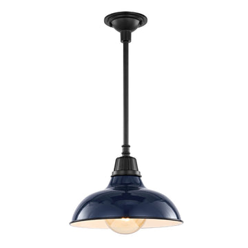 Jasper 12.25" Farmhouse Industrial Indoor/Outdoor Iron LED Pendant